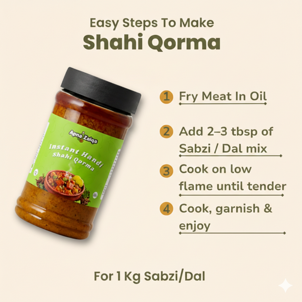 Shahi Qorma- For Chicken, Mutton or Beef Qorma